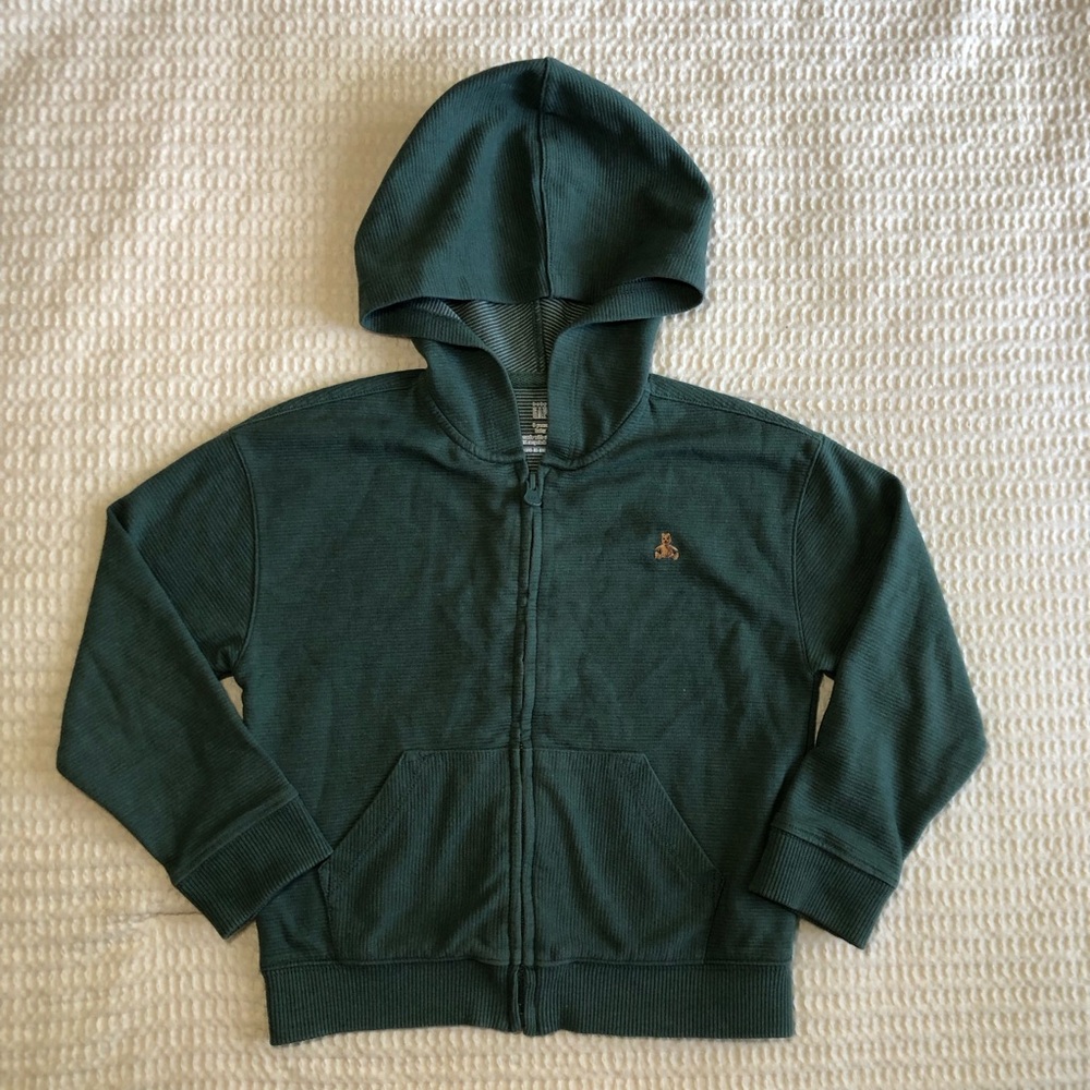 GAP Kid’s Dark Green Hooded Zip-Up Sweatshirt Size 5T